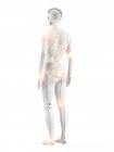 Corps humain avec douleurs articulaires, illustration conceptuelle . — Photo de stock