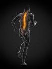 Запуск мужского силуэта с болью в спине, концептуальная иллюстрация . — стоковое фото
