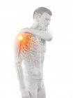Silhouette of man having shoulder pain, conceptual illustration. — Stock Photo