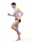Silhouette de joggeuse masculine ayant des douleurs articulaires, illustration conceptuelle . — Photo de stock