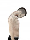 Silueta masculina que muestra anatomía de lesión en el cuello, ilustración digital . - foto de stock