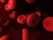 Eritrociti globuli rossi nei vasi sanguigni umani, illustrazione digitale . — Foto stock