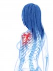 Абстрактний силует людини з болем плеча, концептуальна ілюстрація. — стокове фото