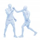 3D digitale Illustration von zwei abstrakten Männern, die auf weißem Hintergrund boxen. — Stockfoto