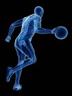 Скелет баскетболіста в дії, комп'ютерна ілюстрація. — стокове фото