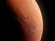 Valles marineris Canyons System auf der Marsoberfläche aus dem All, digitale Illustration. — Stockfoto
