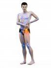 Silhouette dell'uomo con dolore all'anca, illustrazione digitale . — Foto stock