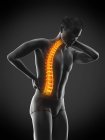 Biegung des männlichen Körpers mit Rückenschmerzen, konzeptionelle Illustration. — Stockfoto