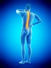 Вид сзади мужского тела с болью в спине, концептуальная иллюстрация . — стоковое фото