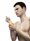 Cuerpo del hombre abstracto con dolor de muñeca, ilustración conceptual . - foto de stock