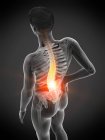 Male body with back pain in high angle view, conceptual illustration. — Stock Photo