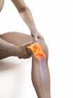Абстрактное мужское тело с видимой болью в колене, цифровая иллюстрация . — стоковое фото
