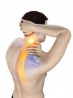 Corpo maschile con dolore al collo visibile, illustrazione concettuale . — Foto stock