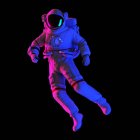 Astronauta flotando sobre fondo negro, ilustración por ordenador . - foto de stock