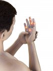 Абстрактный человек с болью в пальцах, концептуальная иллюстрация . — стоковое фото