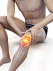 Abstrakter männlicher Körper mit sichtbaren Knieschmerzen, digitale Illustration. — Stockfoto