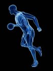 Squelette du joueur de basket-ball en action, illustration informatique . — Photo de stock
