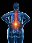 Вид сзади на тучное мужское тело с болью в спине, цифровая иллюстрация
. — стоковое фото