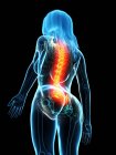 Абстрактное женское тело с болью в спине, концептуальная цифровая иллюстрация . — стоковое фото