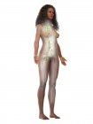 Corpo feminino transparente com sistema linfático visível, ilustração digital . — Fotografia de Stock