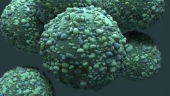 Cancer cells on plain background, digital illustration. — Stock Photo
