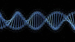 Molécula de ADN sobre fondo negro, ilustración digital . - foto de stock