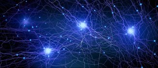 Abstrakte Struktur neuronaler Netzwerke auf dunklem Hintergrund, digitale Illustration. — Stockfoto