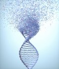 Molecola di Dna in rovina, illustrazione concettuale del disturbo genetico. — Foto stock