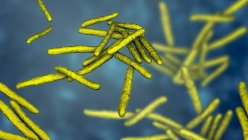 Digital illustration of Mycobacterium leprae gram-positive rod-shaped bacteria, causative agent of disease leprosy. — Stock Photo