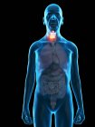 Illustration numérique de l'anatomie de l'homme âgé montrant une tumeur du larynx . — Photo de stock