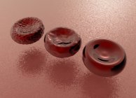Tote, sterbende und gesunde rote Blutkörperchen, konzeptionelle digitale Illustration. — Stockfoto