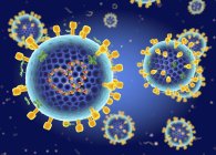 Struttura del virus dell'influenza A, illustrazione digitale . — Foto stock