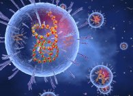 Абстрактные частицы вируса Ласса, концептуальная цифровая иллюстрация . — стоковое фото