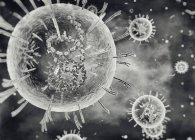 Particules de virus lassa abstraites, illustration numérique conceptuelle . — Photo de stock