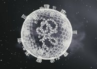 Particella del virus del morbillo astratto, illustrazione digitale . — Foto stock