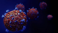 Illustration numérique de particules abstraites de coronavirus . — Photo de stock
