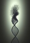 Filo di DNA con danno, illustrazione digitale concettuale . — Foto stock