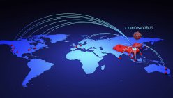 Поширення коронавірусу 2019-Cov з'явилося в Ухані, Китай, концептуальна цифрова ілюстрація. — стокове фото