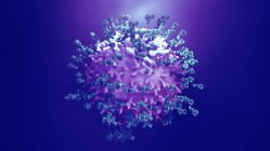 Anticorpi che attaccano le cellule tumorali, illustrazione del computer — Foto stock