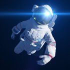 Astronauta nello spazio, illustrazione al computer — Foto stock