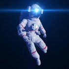 Астронавт у космосі, комп'ютерна ілюстрація — стокове фото