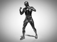 Hombre en pose de boxeo, ilustración por computadora . - foto de stock
