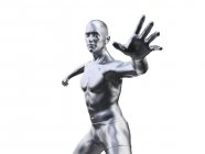 Mann in defensiver Pose, Computerillustration — Stockfoto