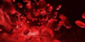 Células sanguíneas humanas, ilustración informática - foto de stock