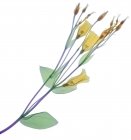 Rama con múltiples flores y brotes amarillos, de color X-ray. - foto de stock