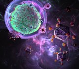 Ілюстрація Імунотерапія Т-клітин Т-клітин, процес, який розробляється для лікування раку — стокове фото