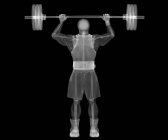 Weightlifter bodybuilder skeleton, X-ray. — Stock Photo