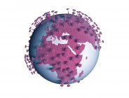 Globaler Virusausbruch, begriffliche Illustration. — Stockfoto