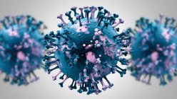 Частинки коронавірусу Covid-19, комп'ютерна ілюстрація — стокове фото