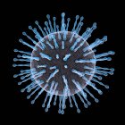 Particella di coronavirus, illustrazione del computer. Diversi ceppi di coronavirus sono responsabili di malattie come il raffreddore comune, gastroenterite e SARS (sindrome respiratoria acuta grave) — Foto stock